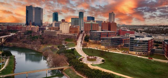 Aerial view of Forth Worth